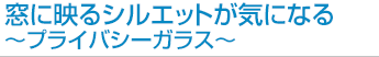 窓に映るシルエットが気になる～プライバシーガラス～