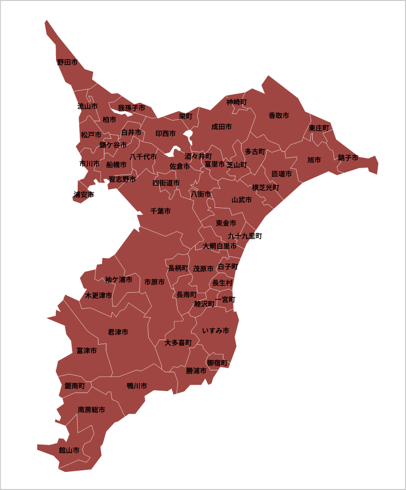 千葉県の対応エリア地図