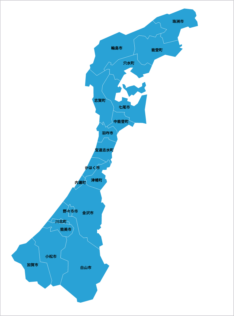 石川県の対応エリア地図