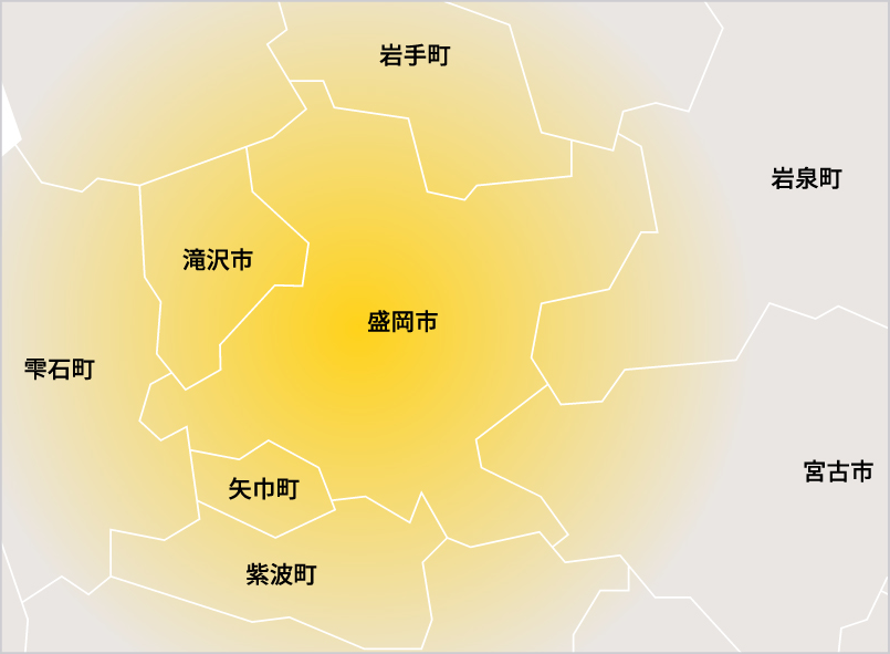 岩手県の対応エリア地図