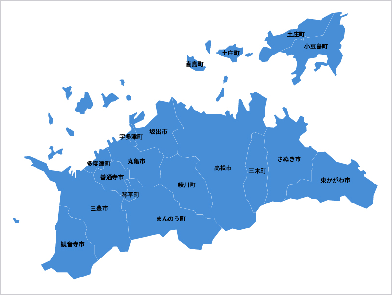 香川県の対応エリア地図