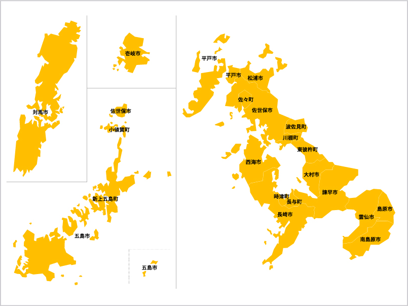 長崎県の対応エリア地図
