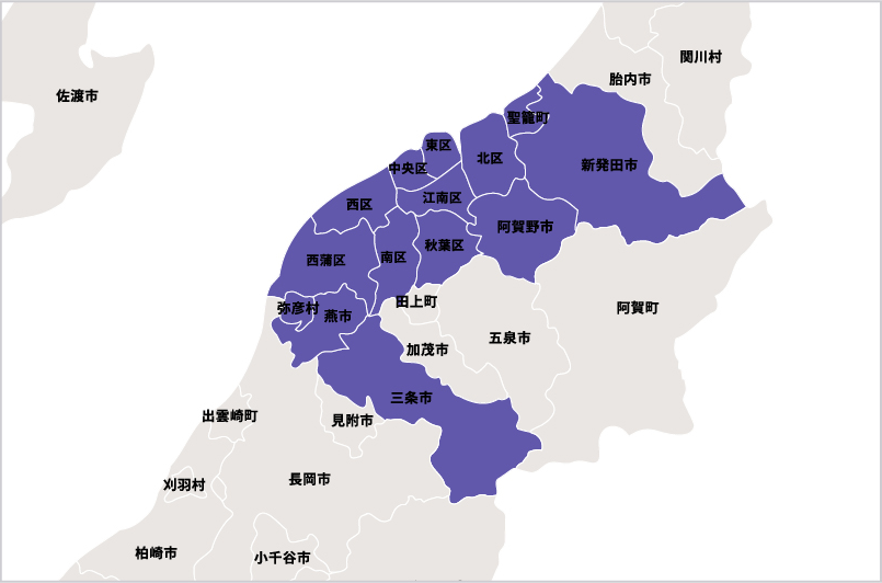 新潟県の対応エリア地図