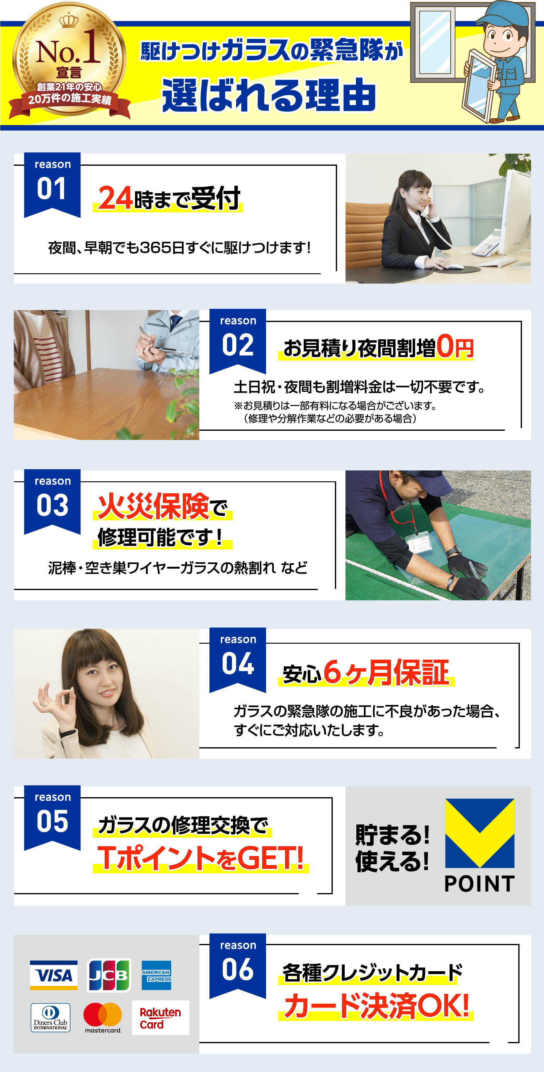 駆けつけガラスの緊急隊が選ばれる理由