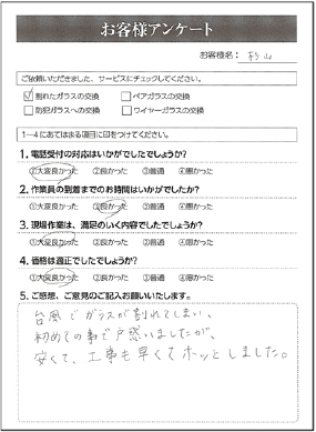 お客様アンケート