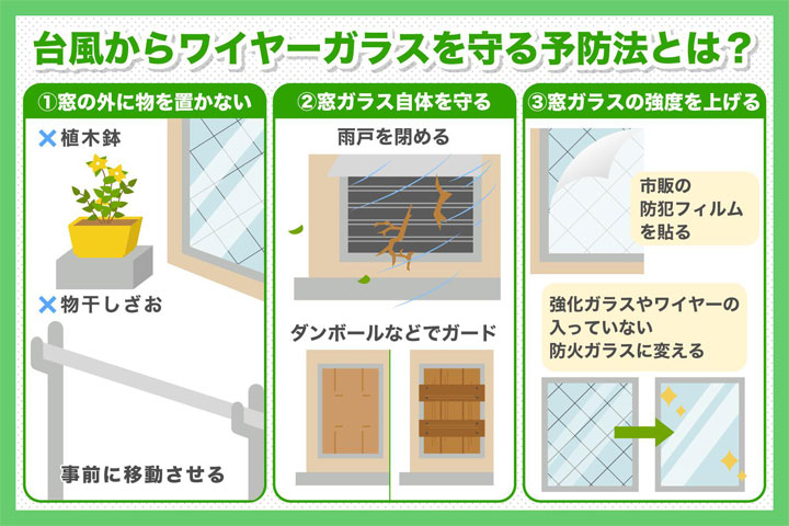 台風からワイヤーガラスを守る予防法とは？