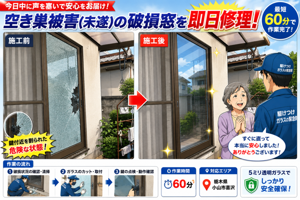 【栃木県小山市】掃き出し窓の修理