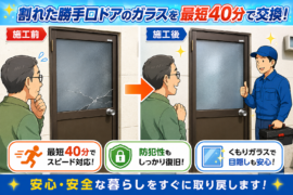 【栃木県宇都宮市】すりガラス修理