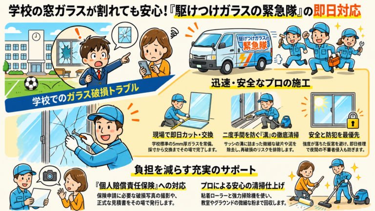 【埼玉県川口市】透明ガラス修理の施工事例