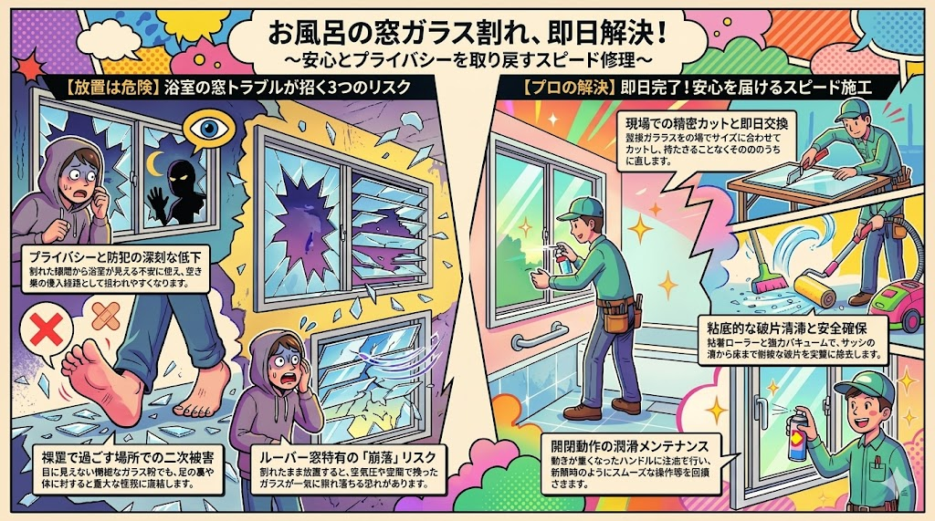 【埼玉県越谷市】すりガラス修理