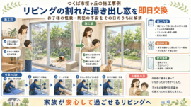 【茨城県つくば市】透明ガラス修理