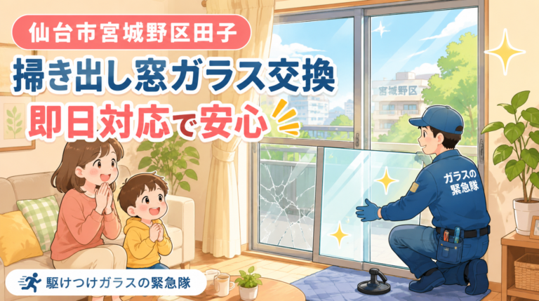 【宮城県仙台市】透明ガラス修理の施工事例