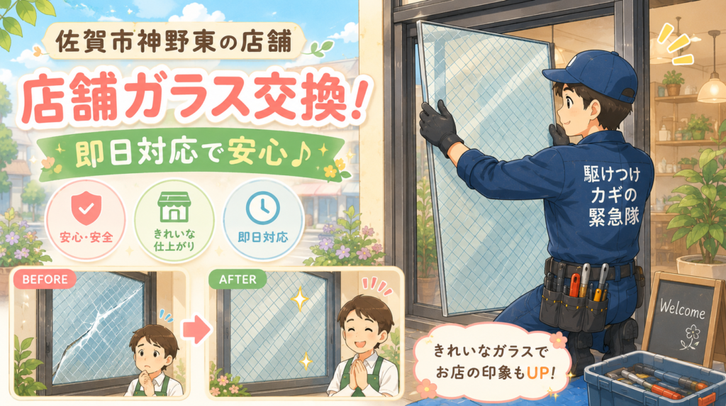 【佐賀県佐賀市】網入りガラス修理