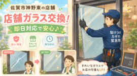 【佐賀県佐賀市】網入りガラス修理