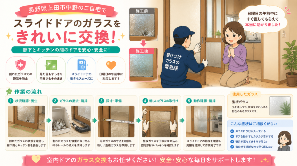 【長野県上田市】すりガラス修理