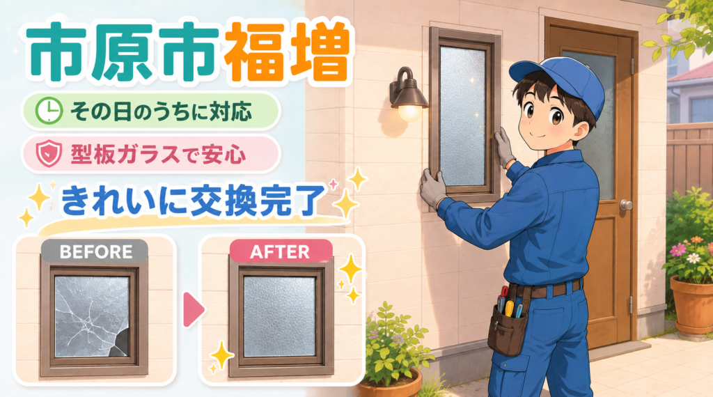 【千葉県市原市】すりガラス修理