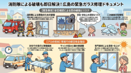 【広島県広島市】透明ガラス修理