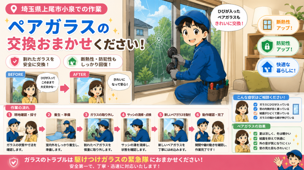 【埼玉県上尾市】ペアガラス修理