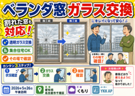 【愛知県名古屋市】透明ガラス修理