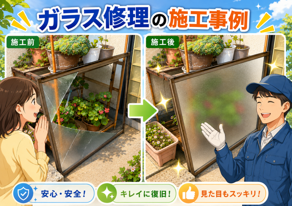 【 栃木県宇都宮市】すりガラス修理