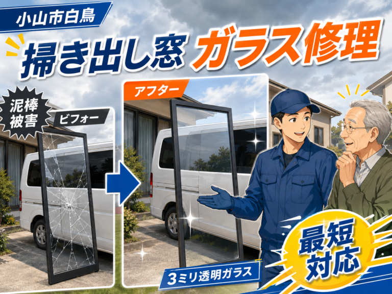 【栃木県小山市】透明ガラス修理の施工事例