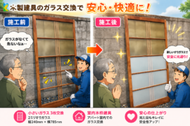 【栃木県宇都宮市】すりガラス修理
