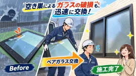 【群馬県伊勢崎市】窓のペアガラス修理